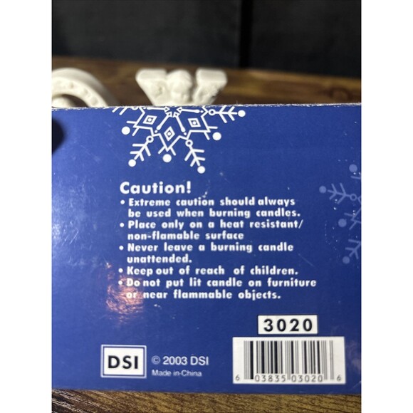 Christmas JOY Candle Holder Trio, Ceramic Bisque Cherub Angels Candleholder Set - Picture 14 of 15